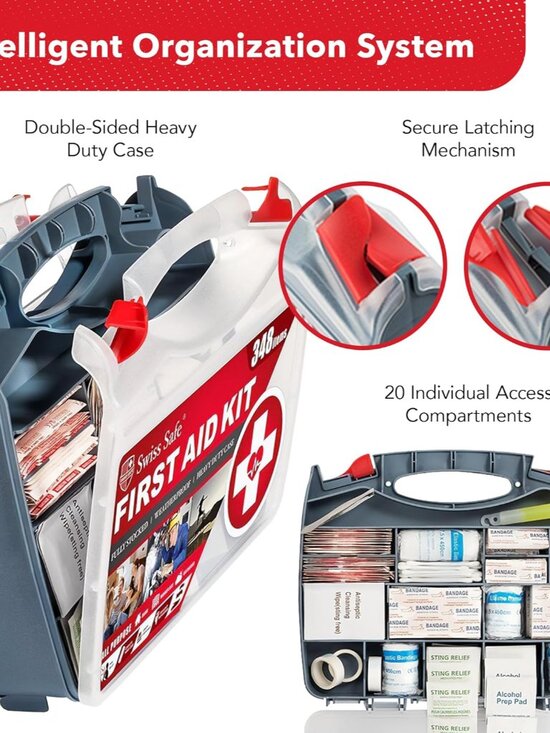 2-in-1 First Aid Kit for Car, Travel & Home, Businesses - Bonus Mini Kit for Med - Picture 5 of 9